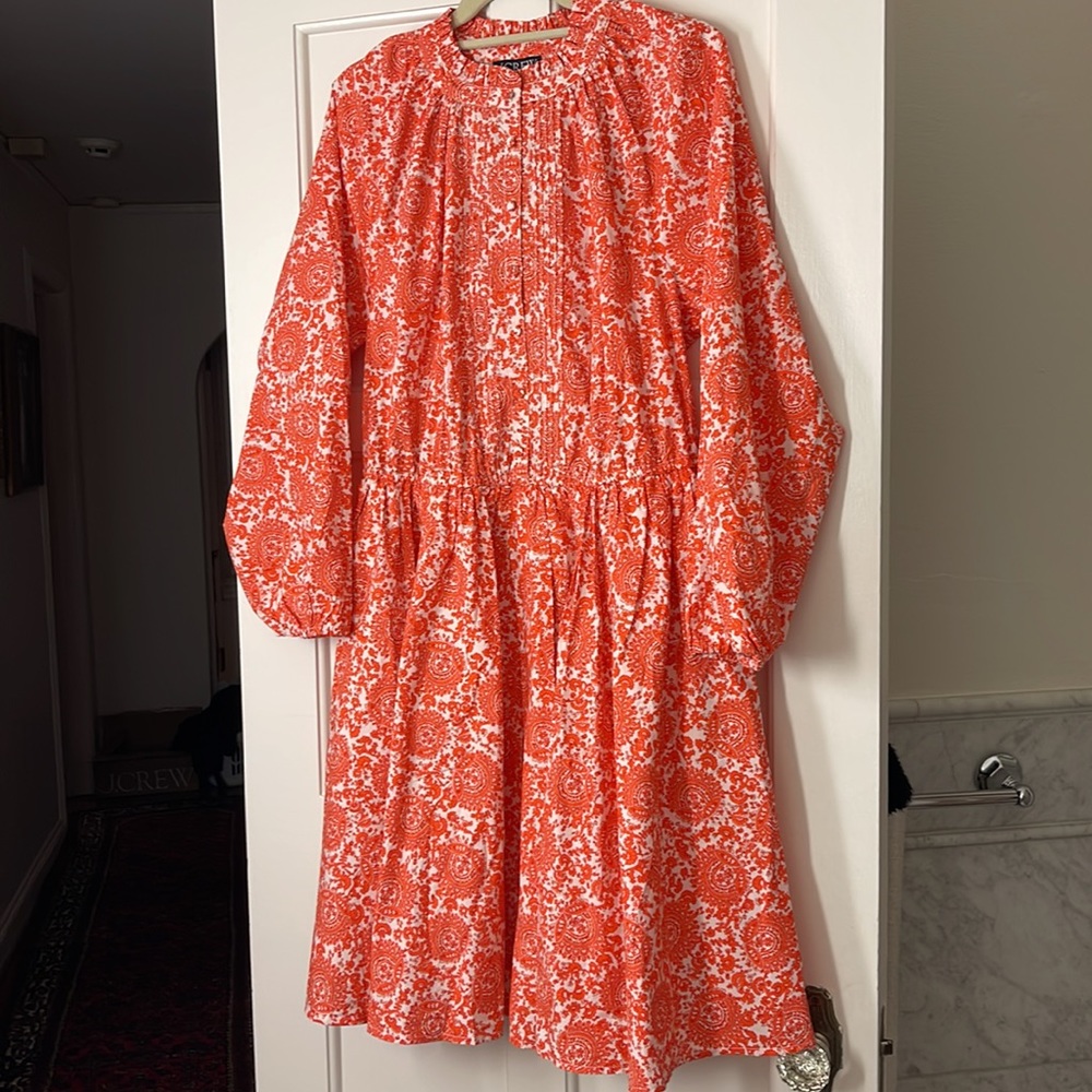 J.Crew Tall ruffle-collar mini dress in cotton poplin floral bouquet BP870 - Picture 7 of 12